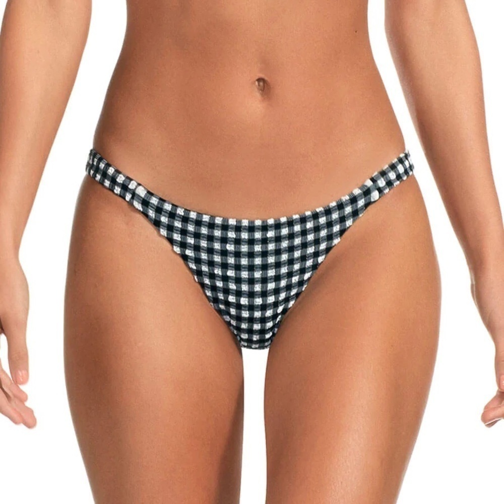 NWT Vitamin A Swim Carmen Teeny Bottom Vichy Black